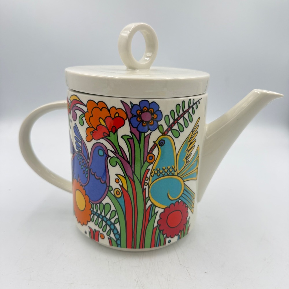 Villeroy & Boch Acapulco Teapot w Lid Vintage 1970s Luxembourg Mexican Design